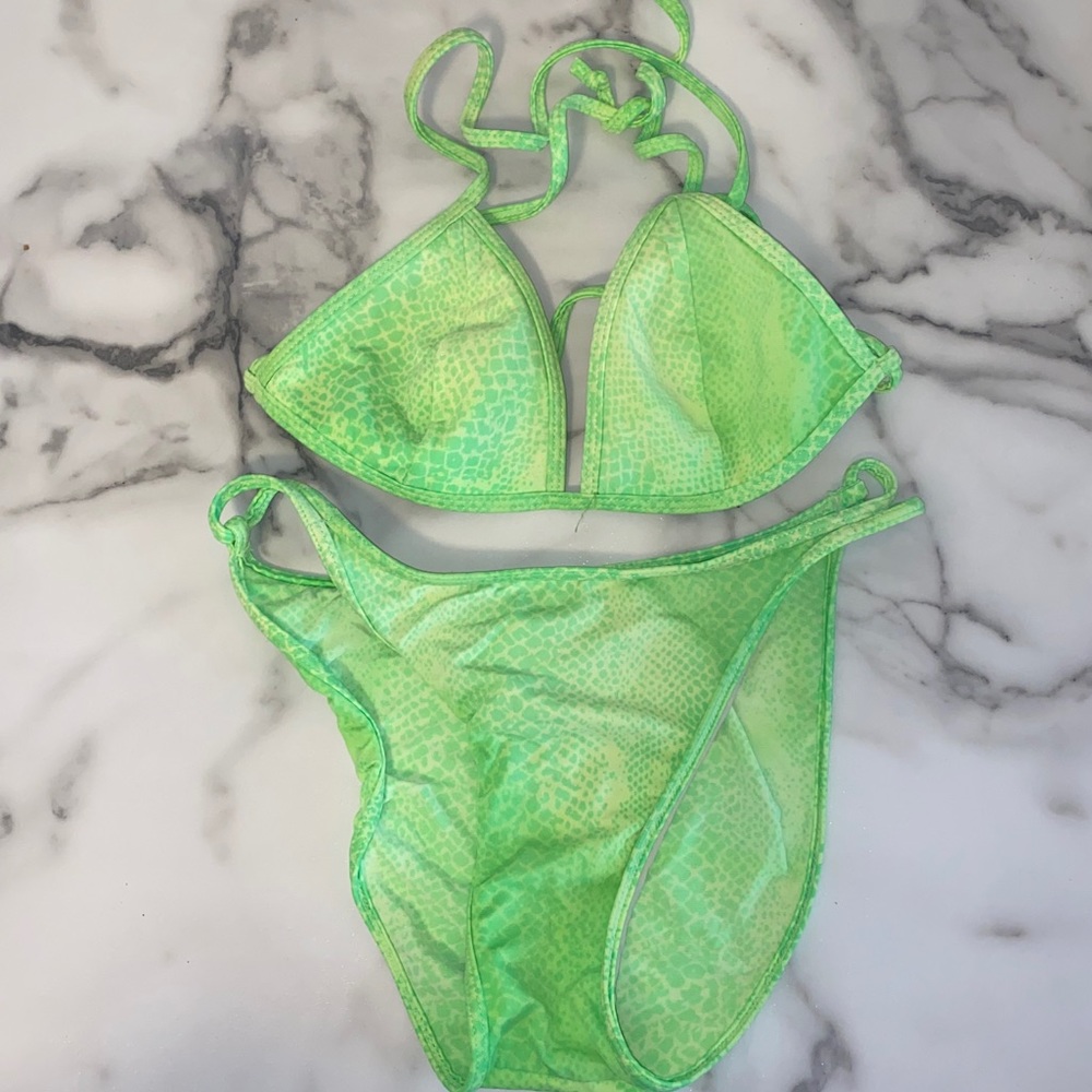 GUESS vintage lime snakeskin bikini